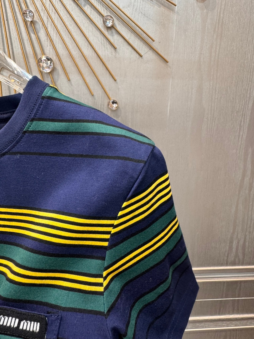 Mu 25fw Striped short sleeved T-shirt