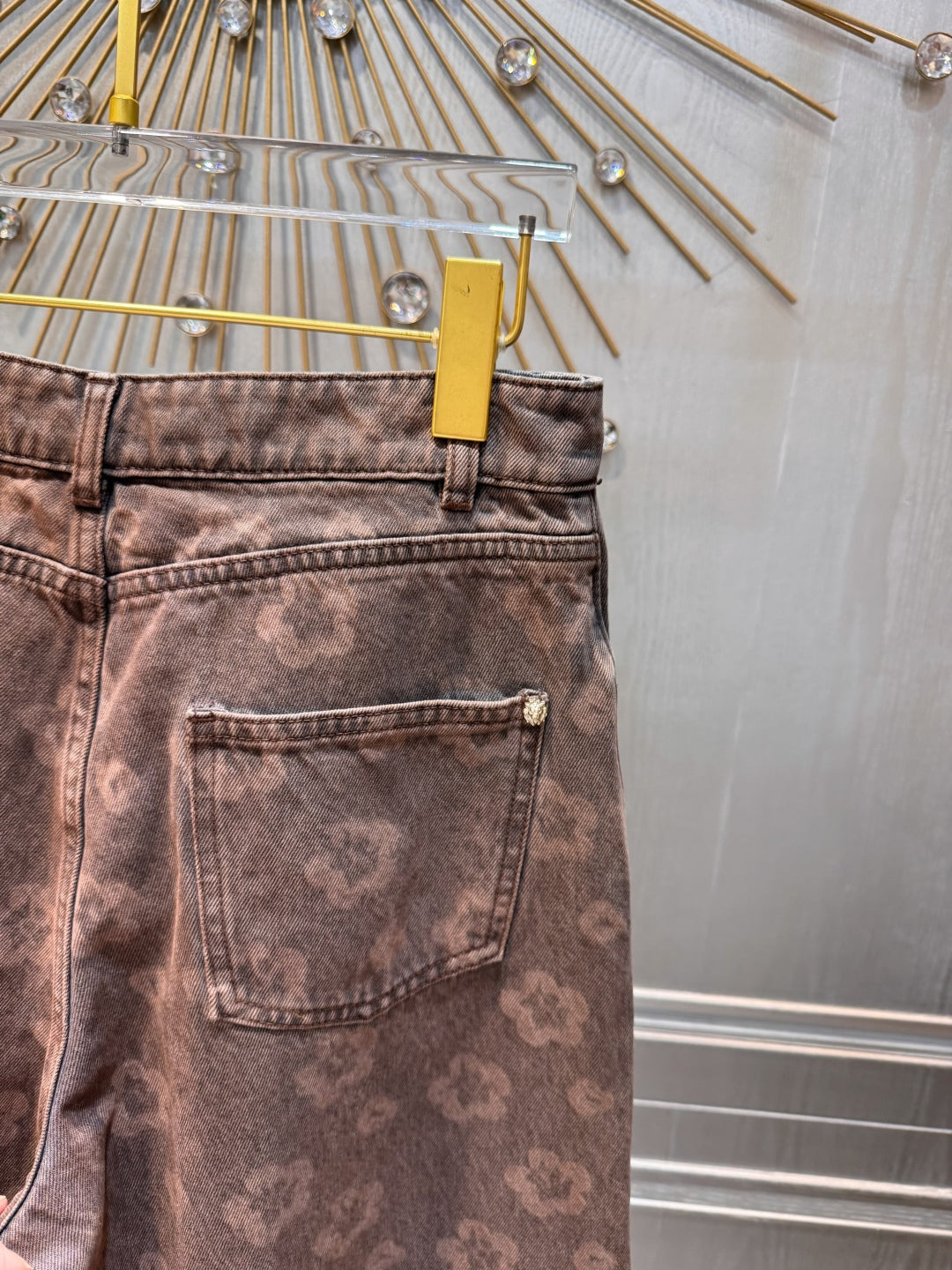 Cha 25fw Brown floral jeans