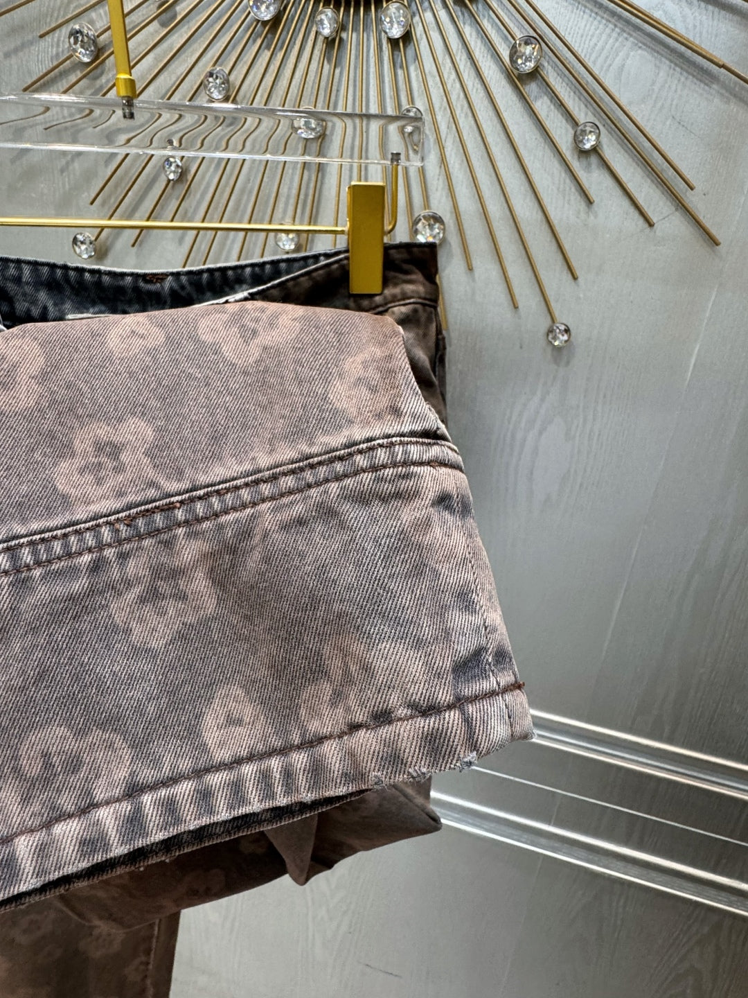 Cha 25fw Brown floral jeans