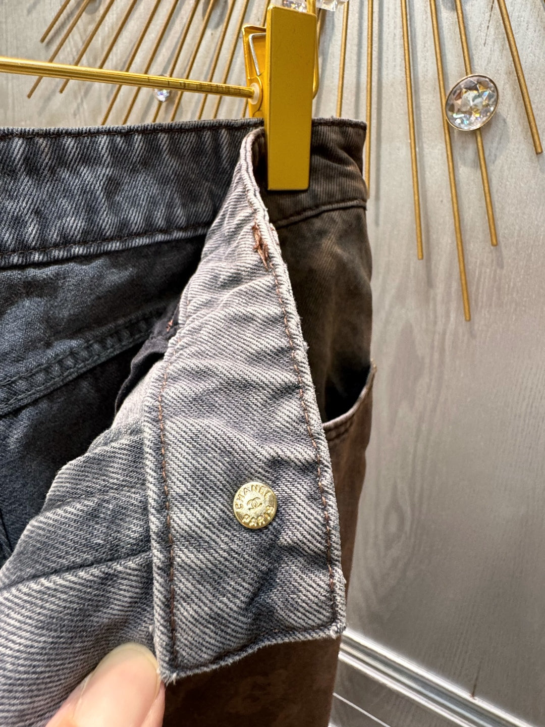 Cha 25fw Brown floral jeans