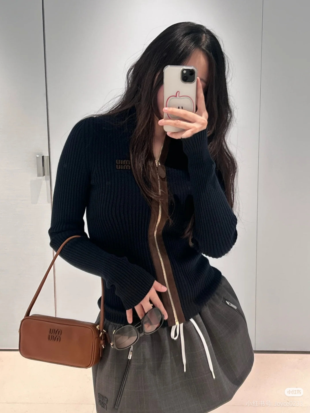 Mu 25fw Cashmere knitted cardigan