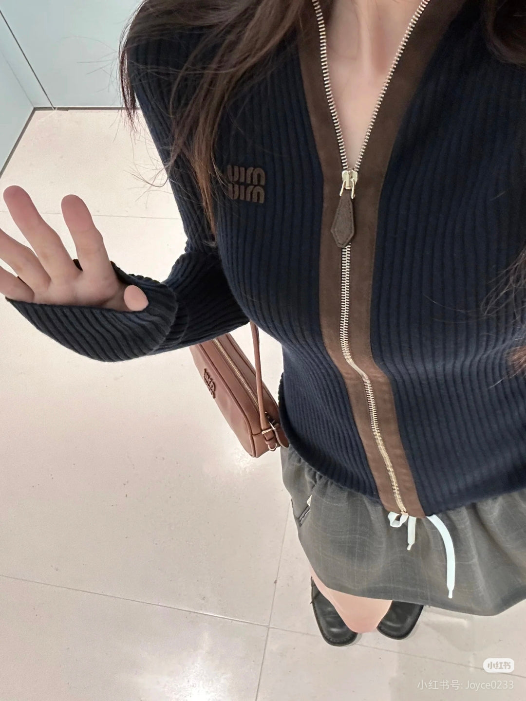 Mu 25fw Cashmere knitted cardigan