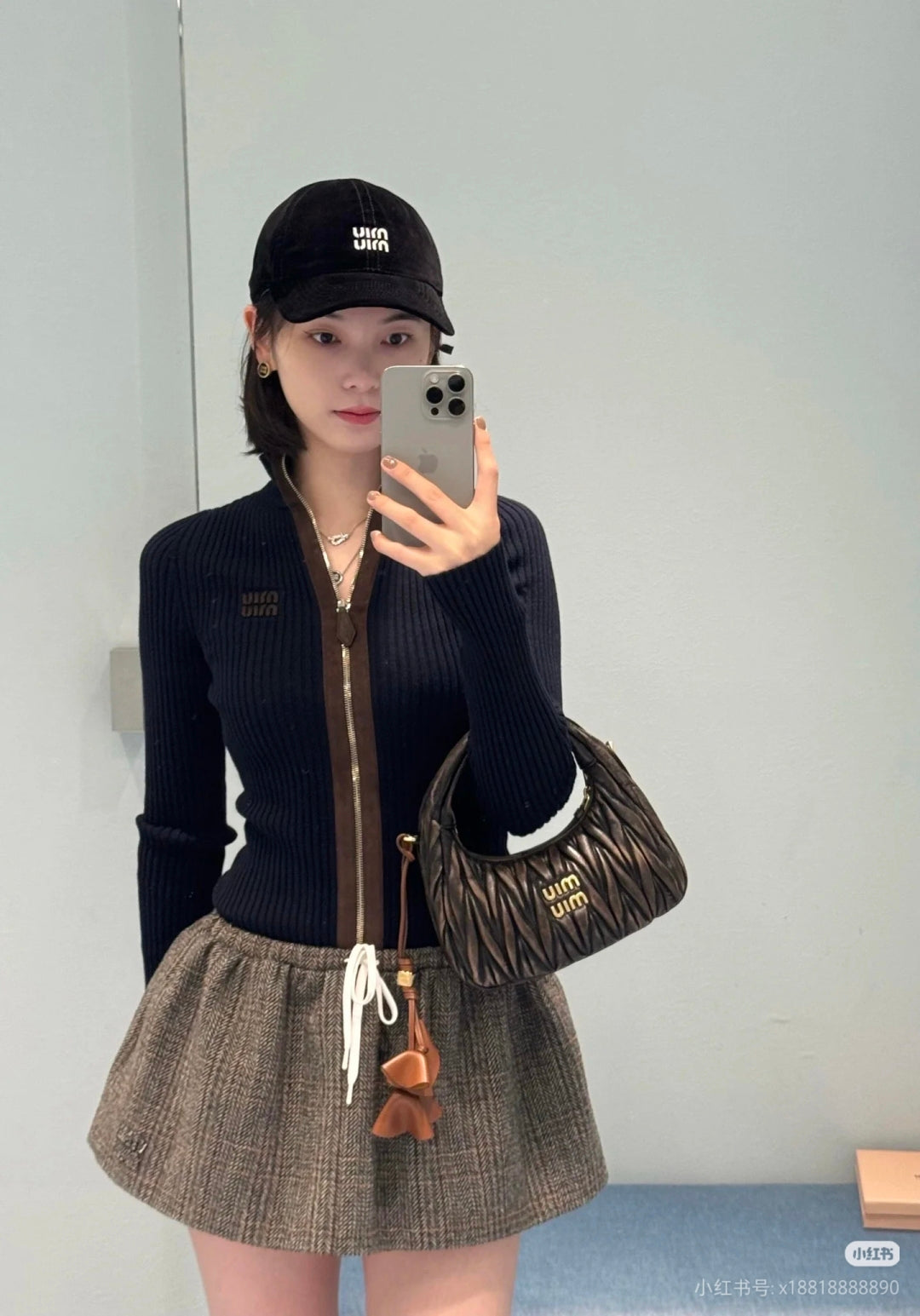 Mu 25fw Cashmere knitted cardigan