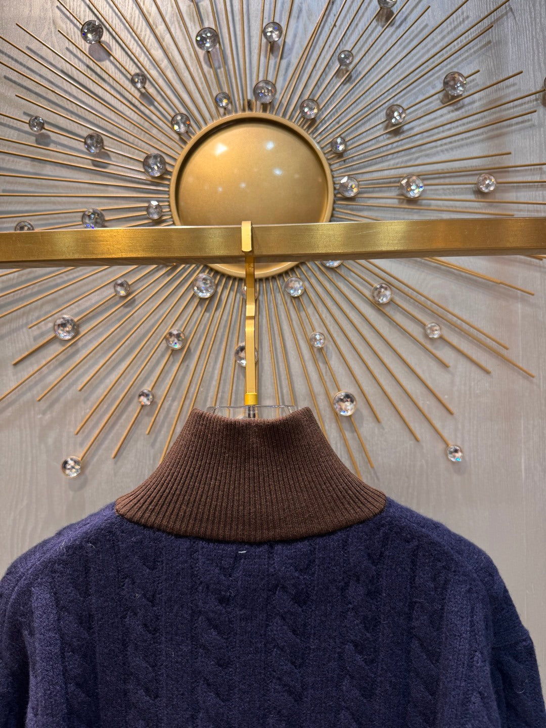 Mu 25fw Color blocking knitted cardigan