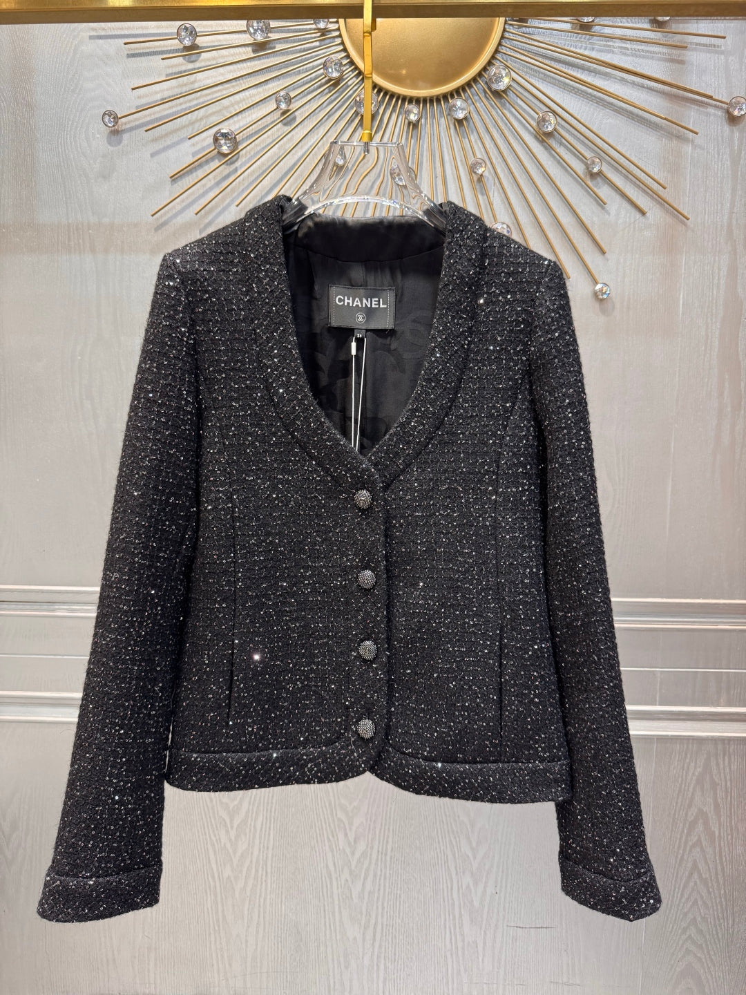 Cha 25fw Sequin coarse flower coat