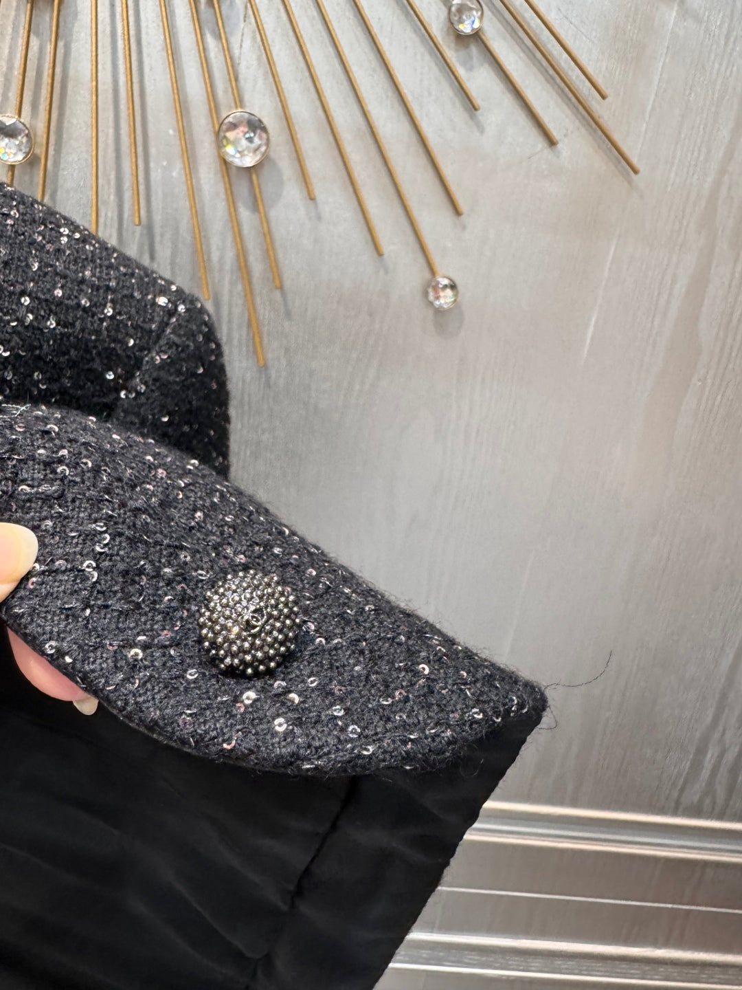 Cha 25fw Sequin coarse flower coat