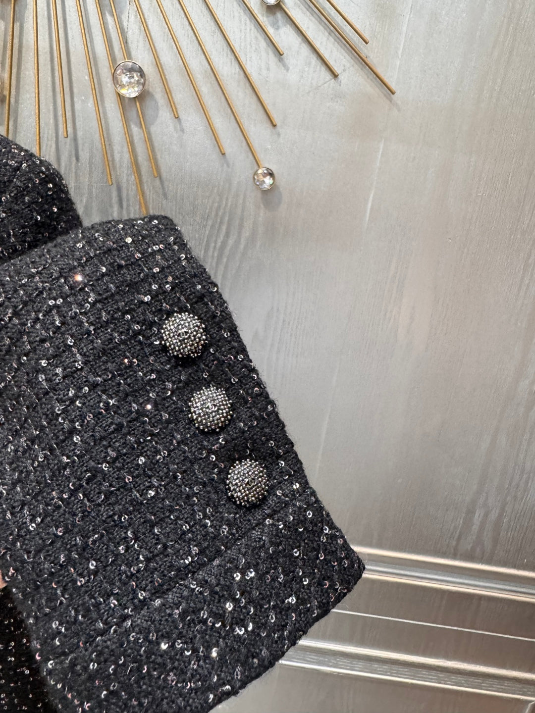 Cha 25fw Sequin coarse flower coat