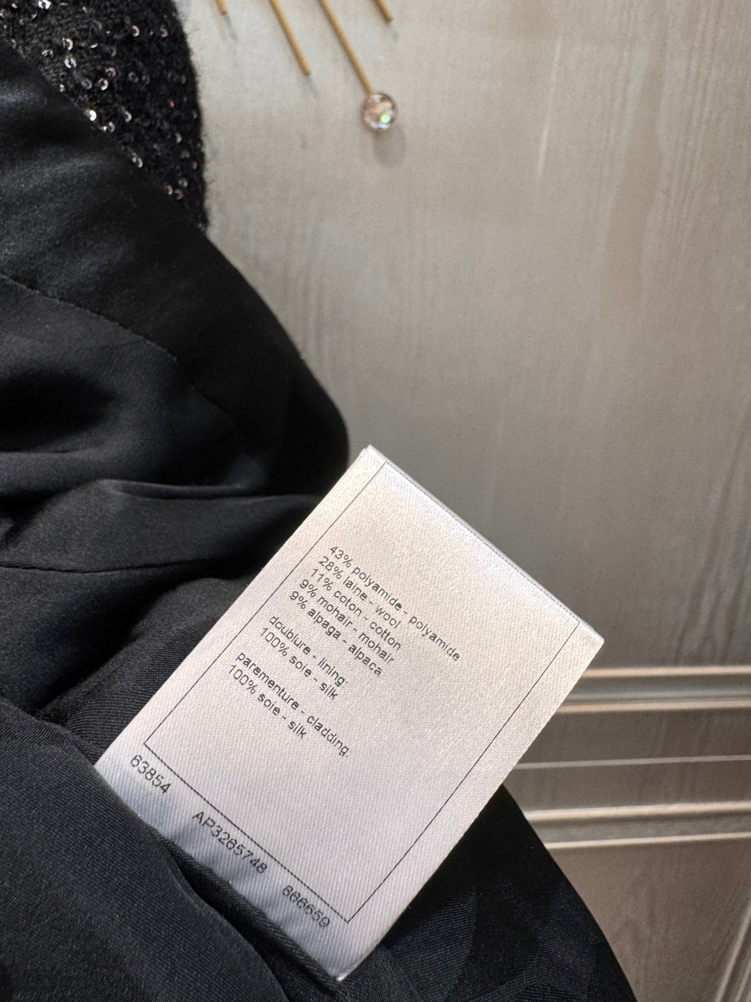 Cha 25fw Sequin coarse flower coat