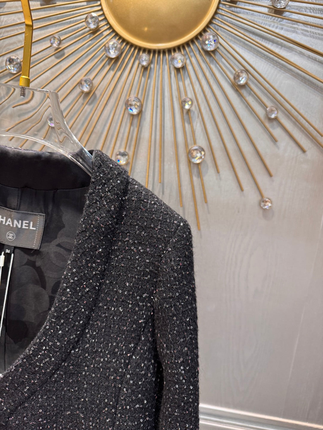 Cha 25fw Sequin coarse flower coat