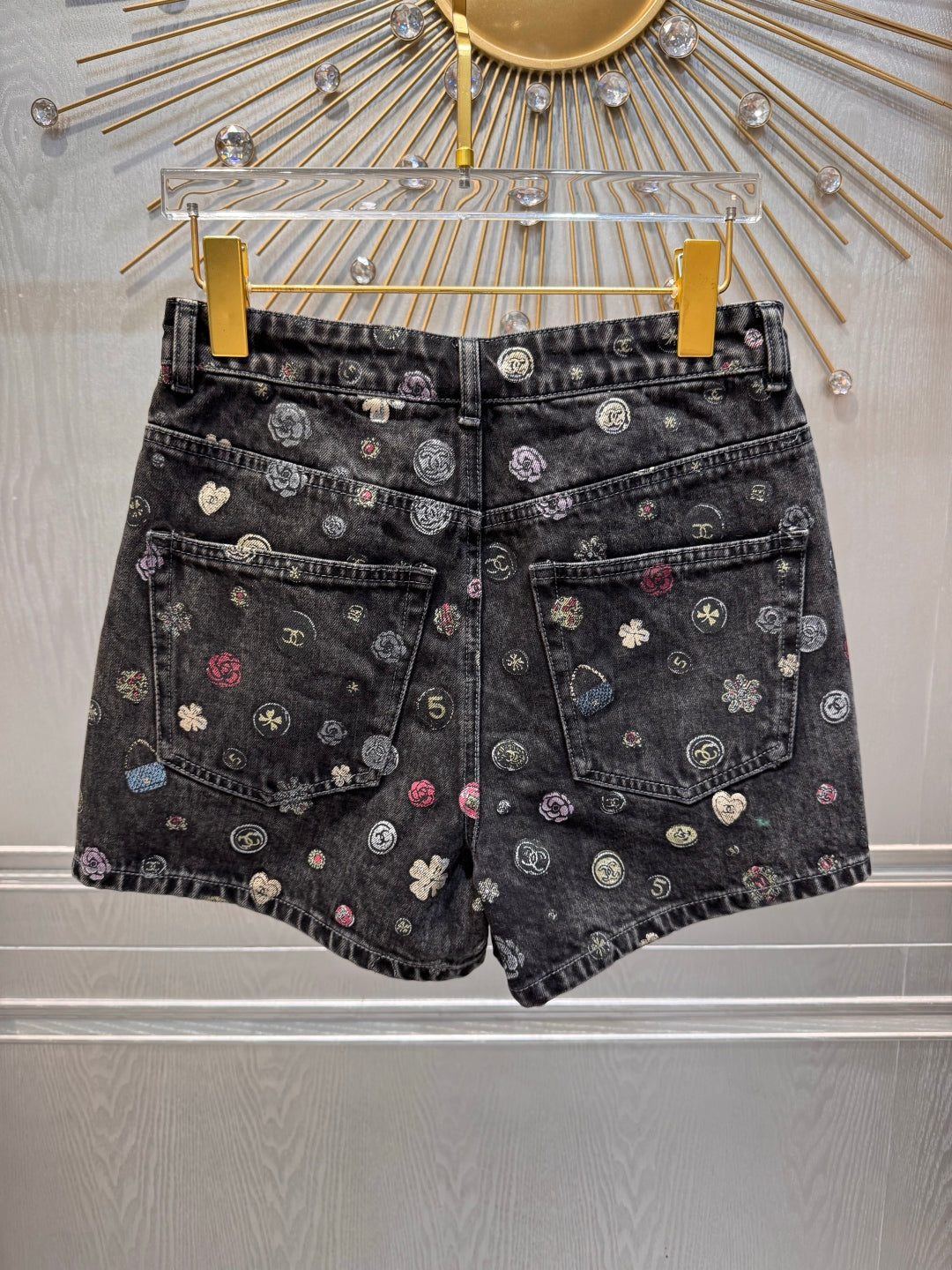 Cha 25fw Denim printed shorts