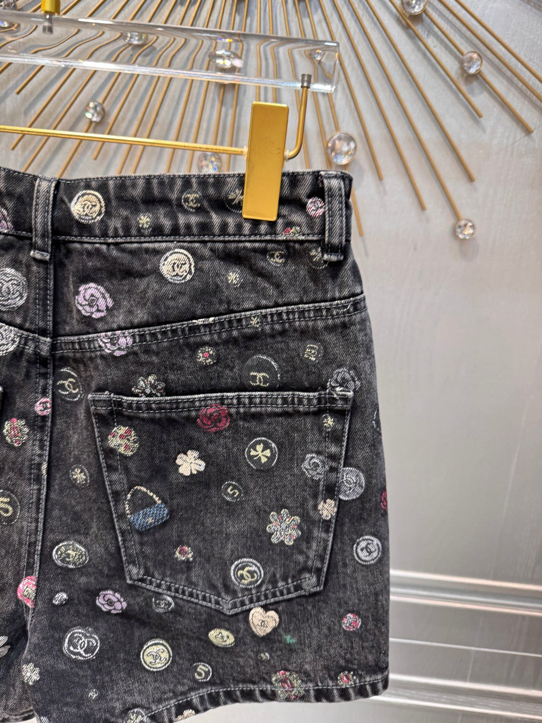 Cha 25fw Denim printed shorts