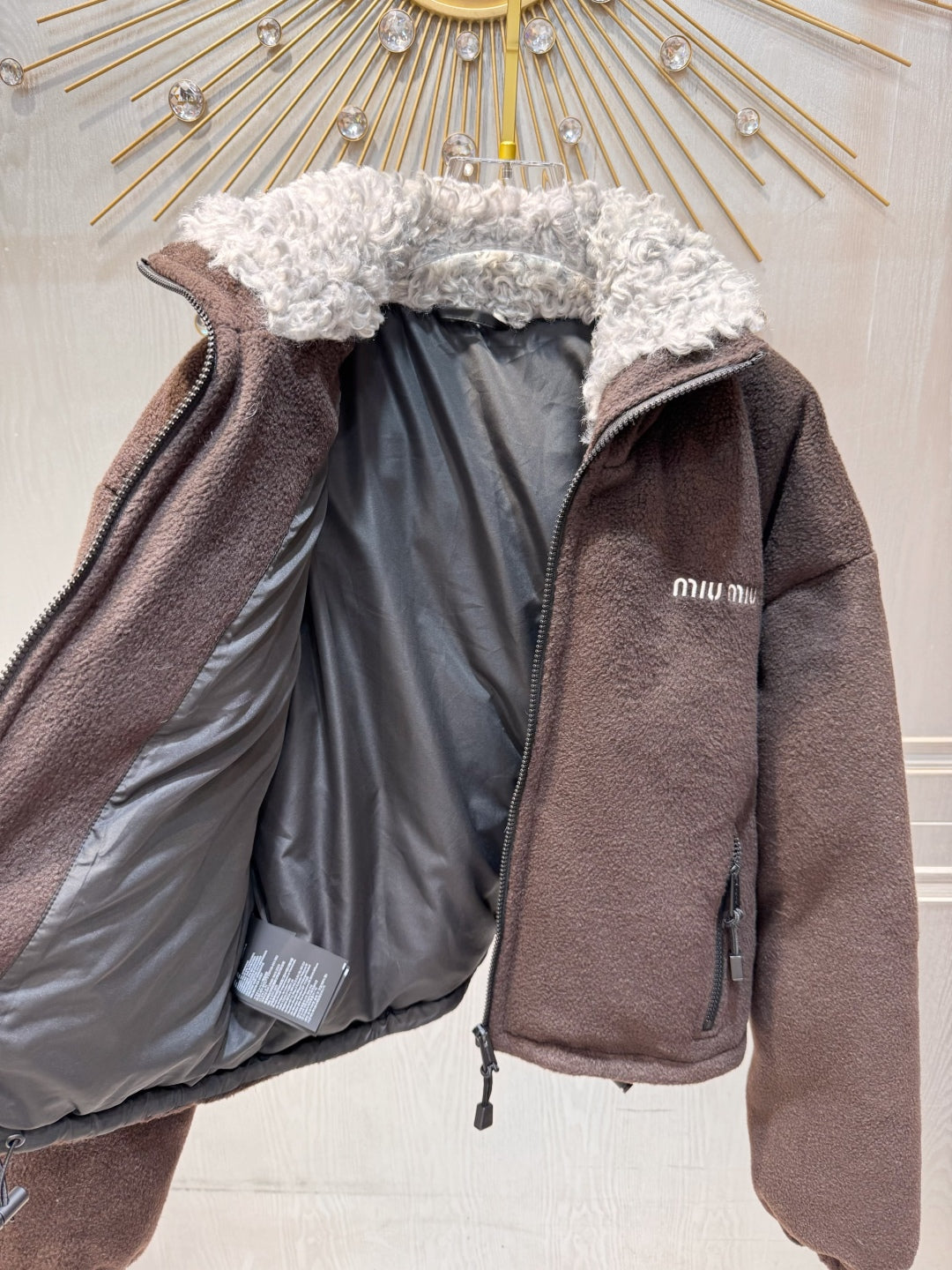 Mu 25fw Brown fleece down jacket