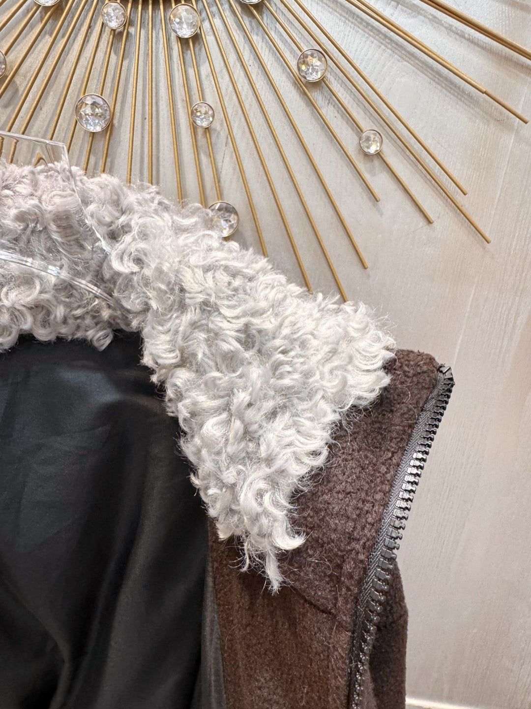 Mu 25fw Brown fleece down jacket