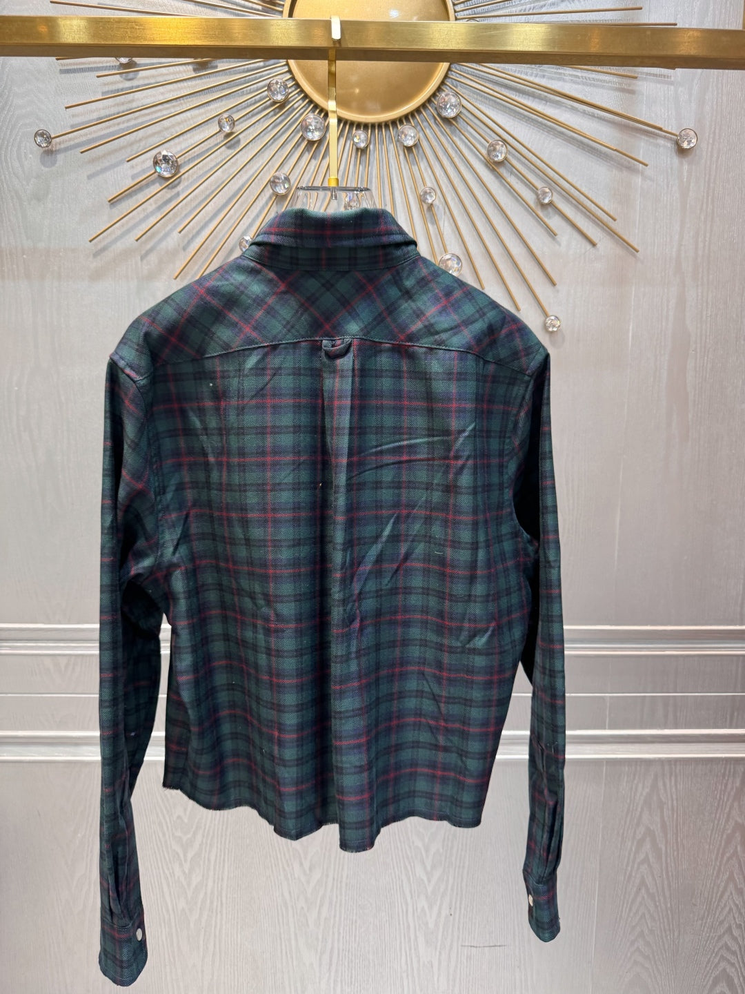 Mu 25fw Plaid retro long sleeved shirt