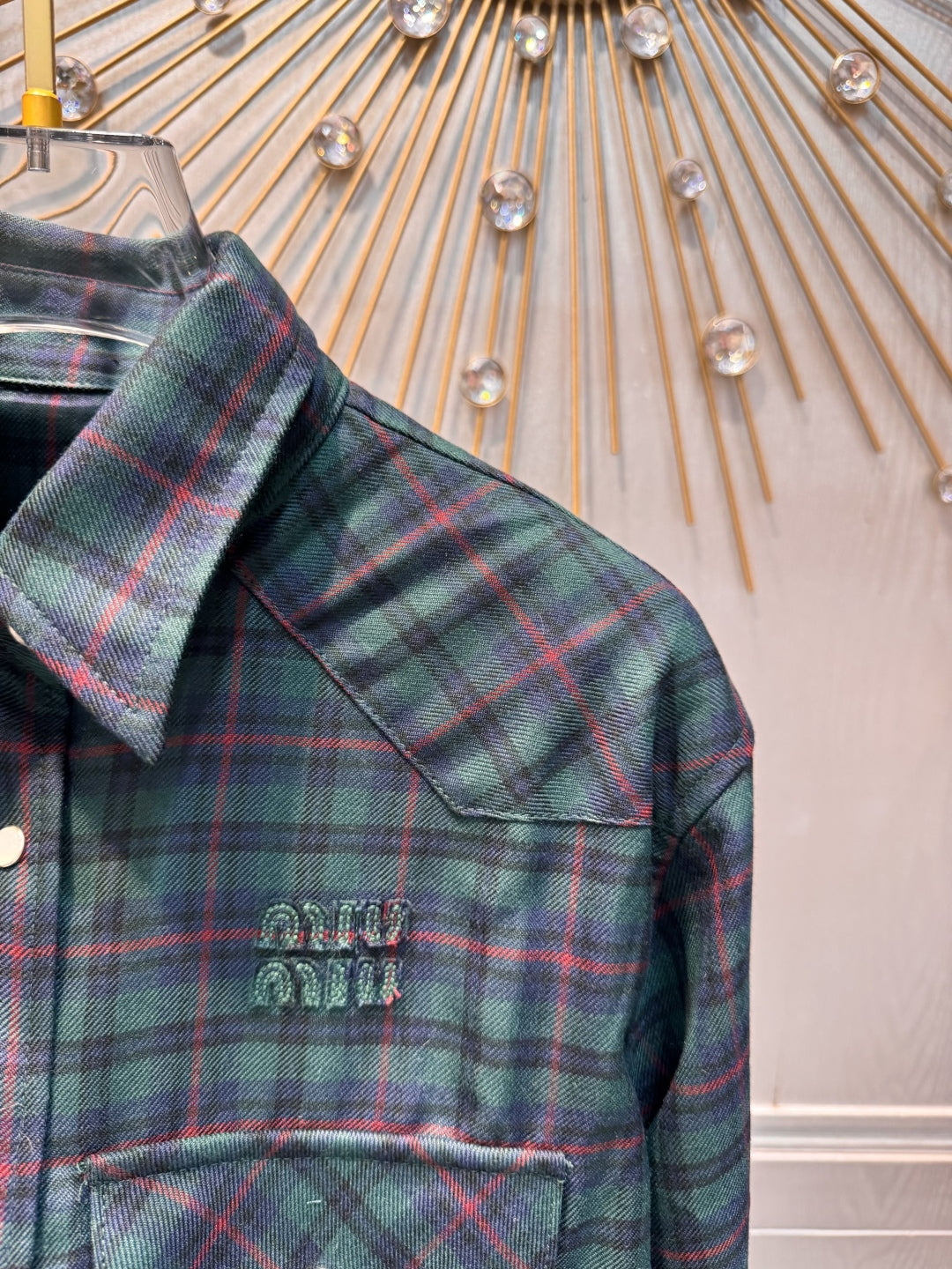 Mu 25fw Plaid retro long sleeved shirt