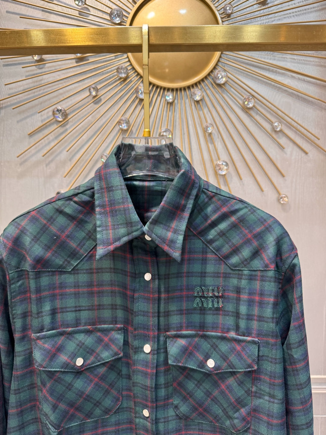 Mu 25fw Plaid retro long sleeved shirt