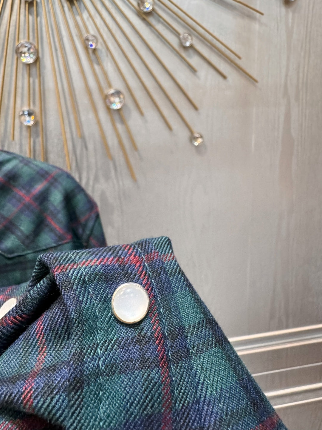 Mu 25fw Plaid retro long sleeved shirt