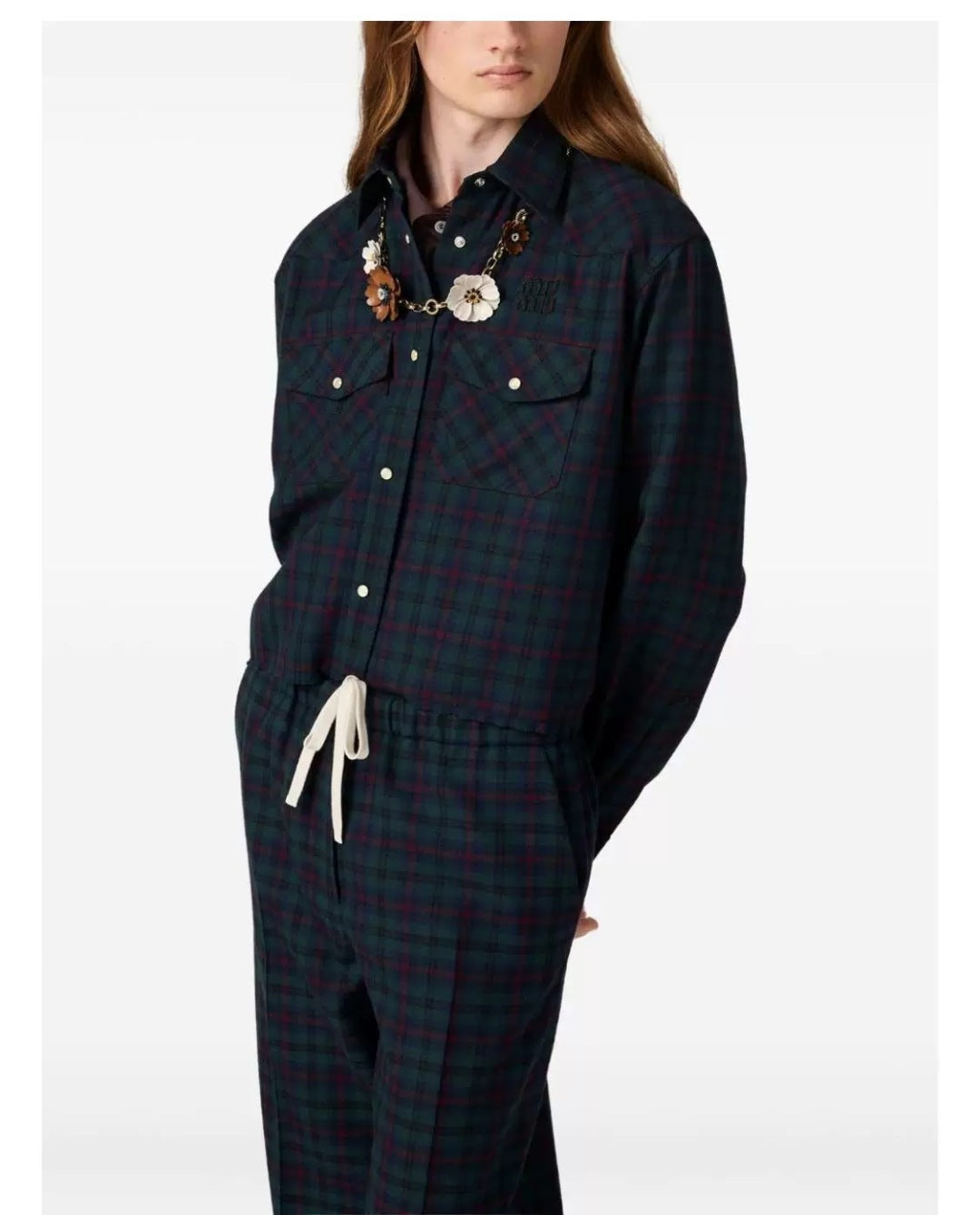 Mu 25fw Plaid retro long sleeved shirt