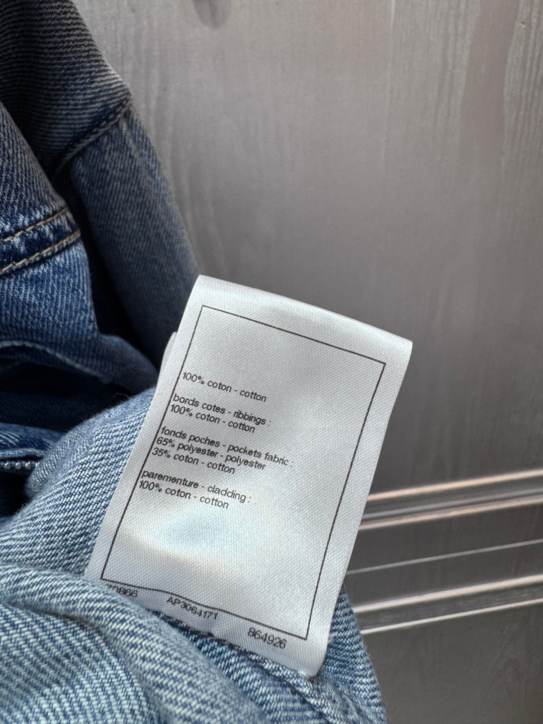 Cha 25fw Blue denim embroidered short jacket