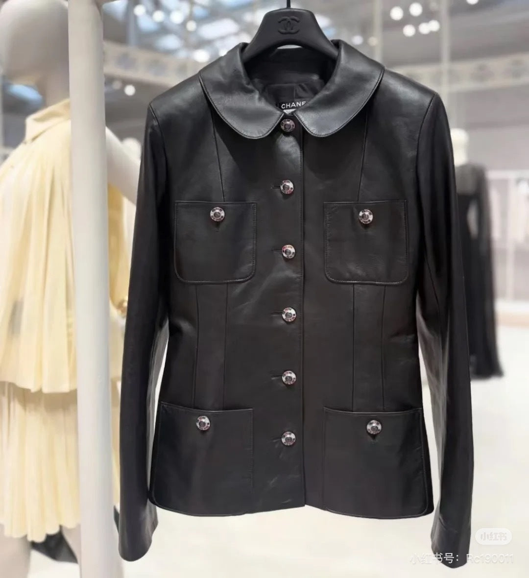 Cha 25fw Black sheepskin jacket