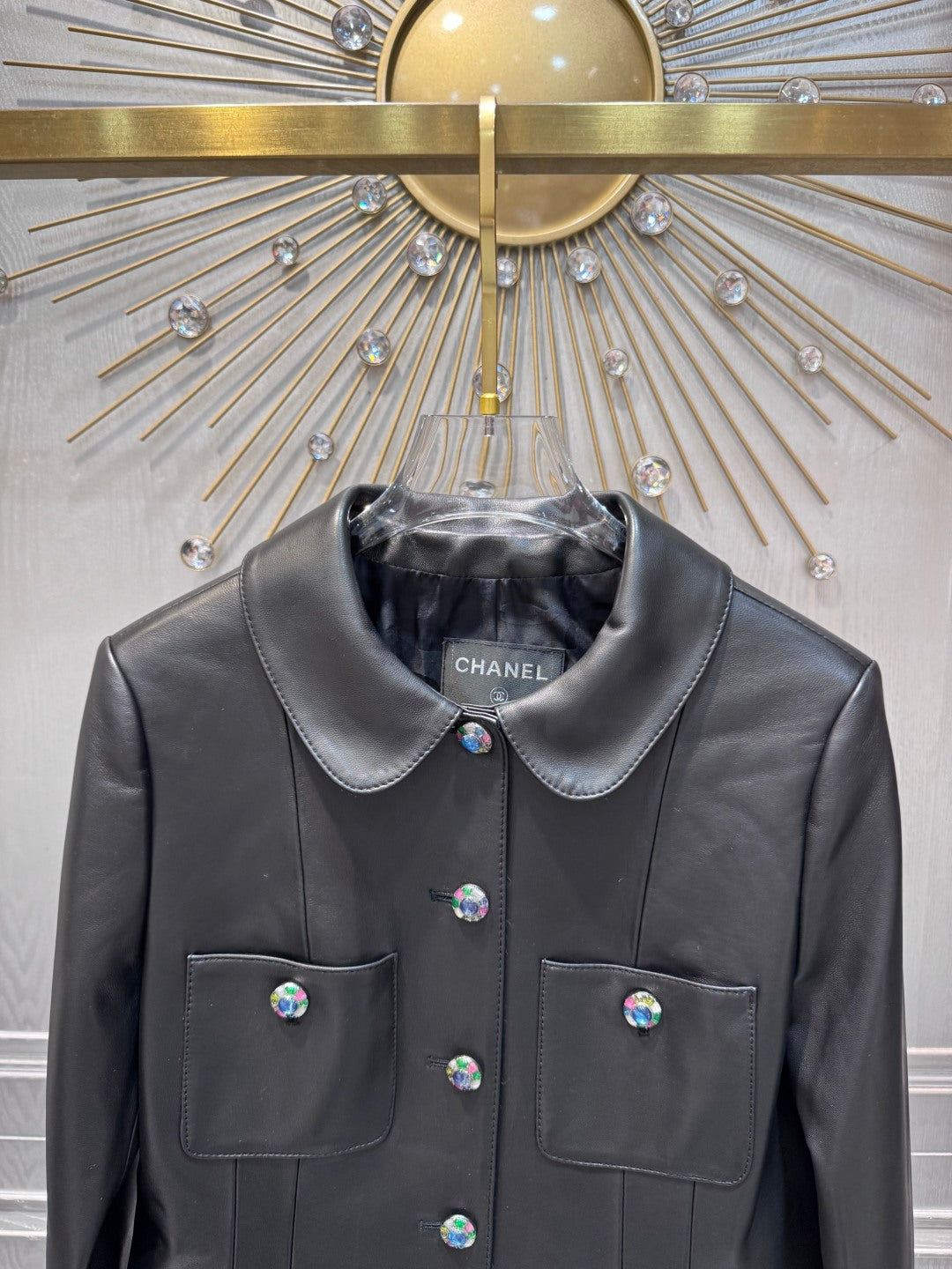 Cha 25fw Black sheepskin jacket