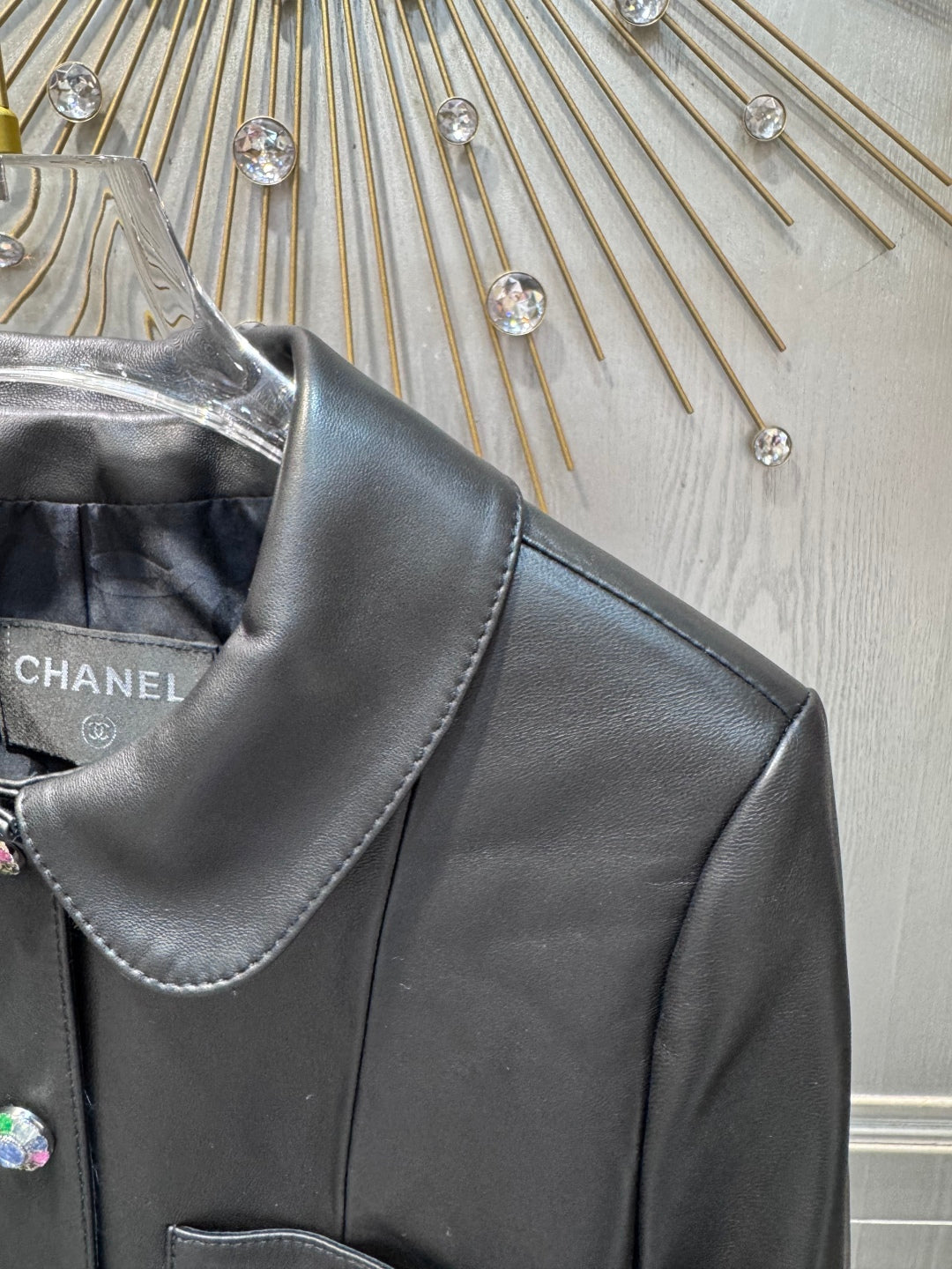 Cha 25fw Black sheepskin jacket