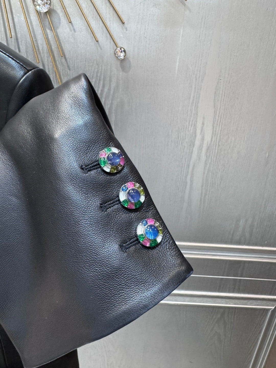 Cha 25fw Black sheepskin jacket