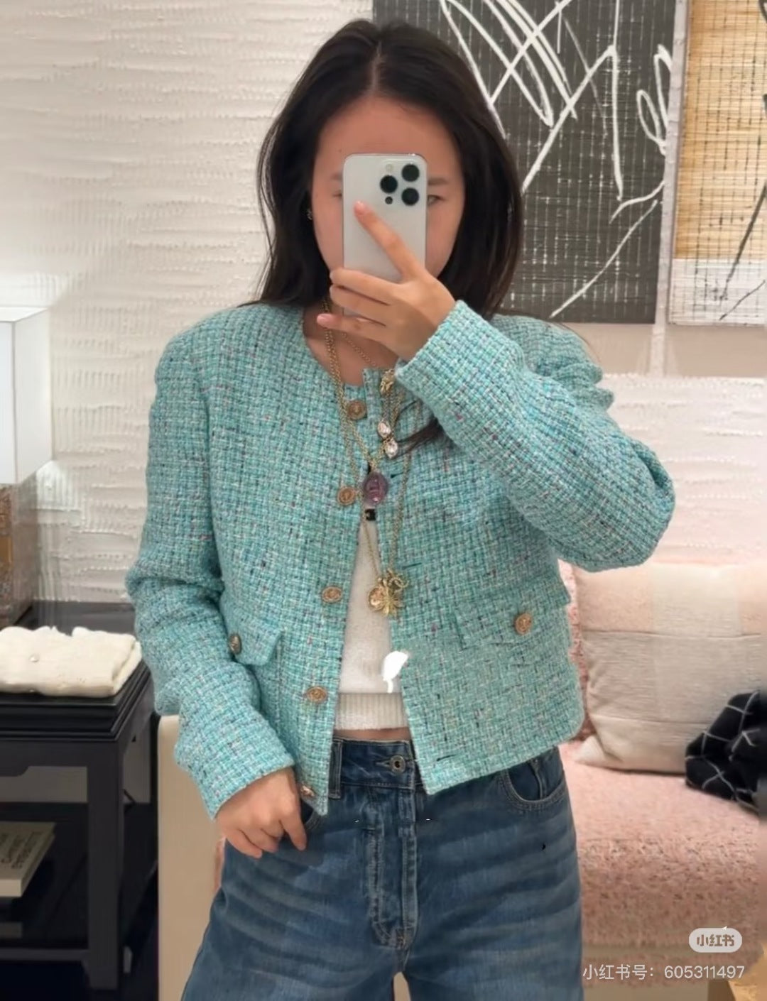 Cha 25fw Blue wool sweater