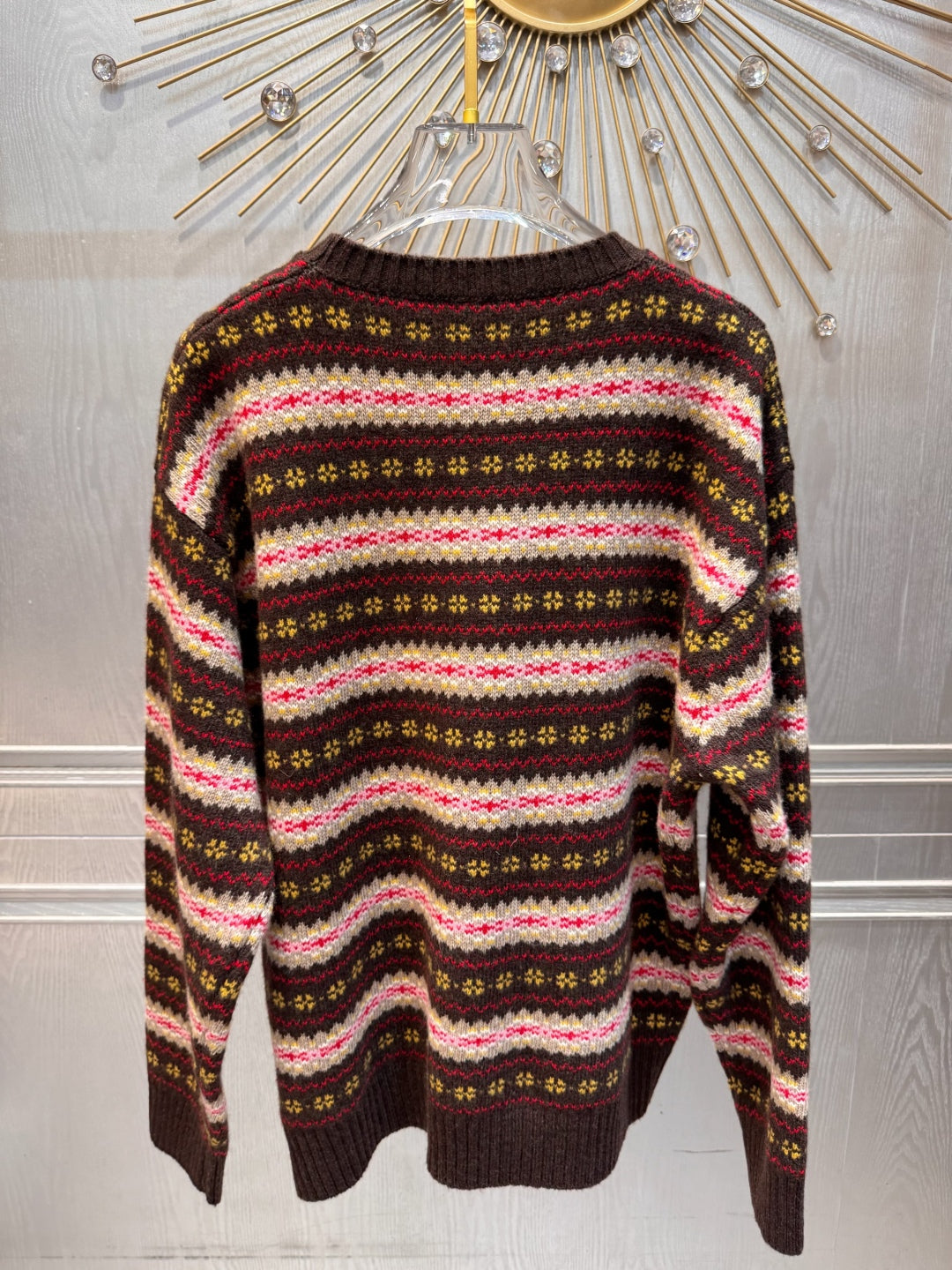 Mu 25fw Snowflake contrasting knitted sweater set