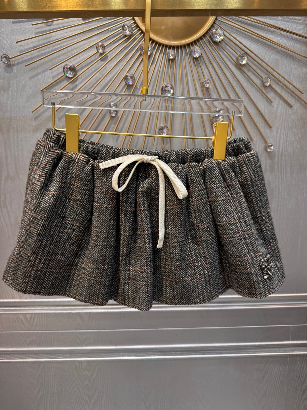 Mu 25fw Snowflake contrasting knitted sweater set