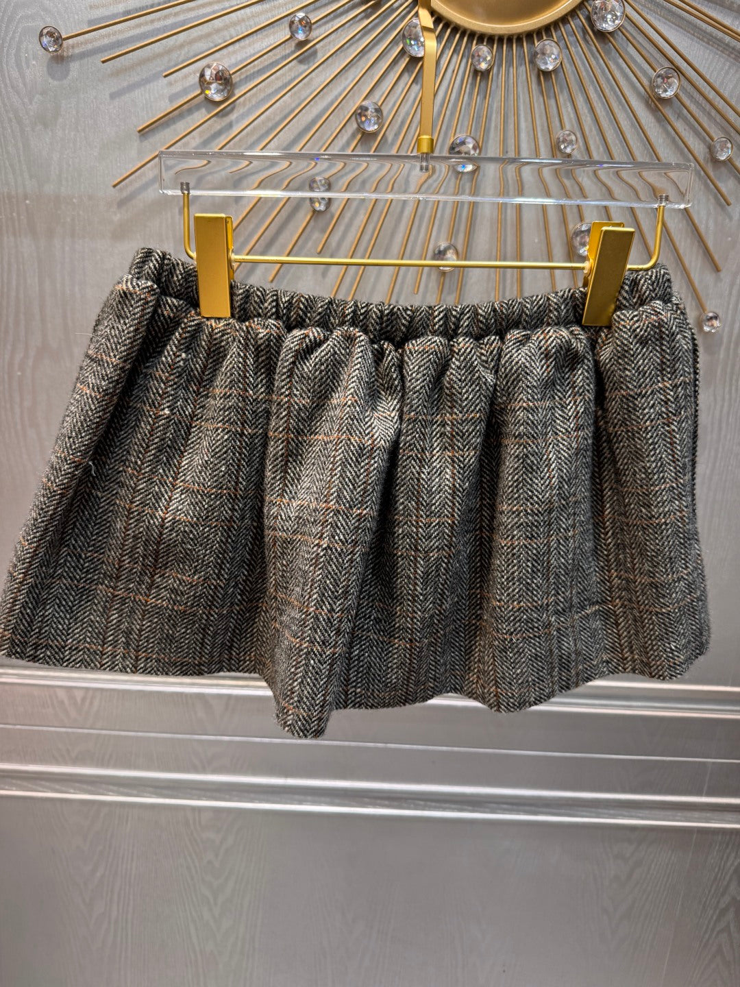 Mu 25fw Snowflake contrasting knitted sweater set