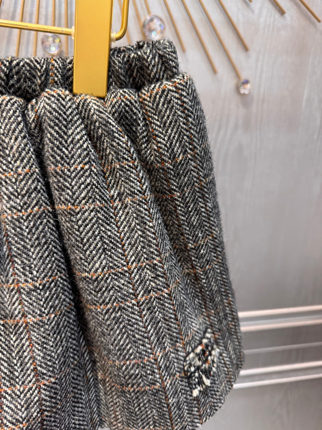 Mu 25fw Snowflake contrasting knitted sweater set