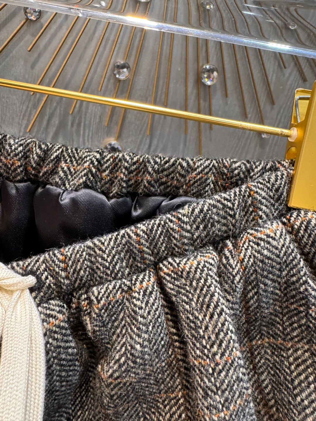 Mu 25fw Snowflake contrasting knitted sweater set