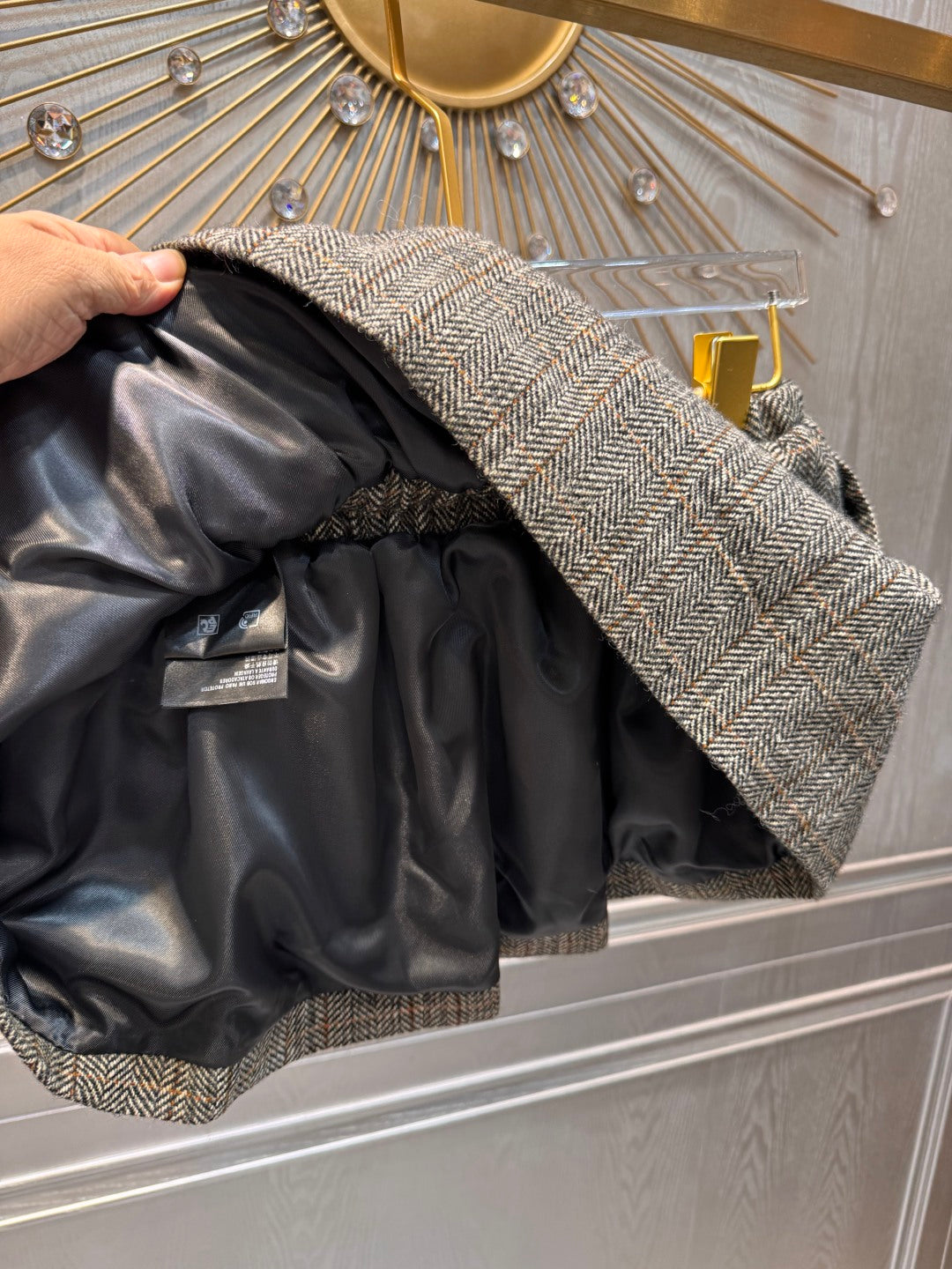 Mu 25fw Snowflake contrasting knitted sweater set