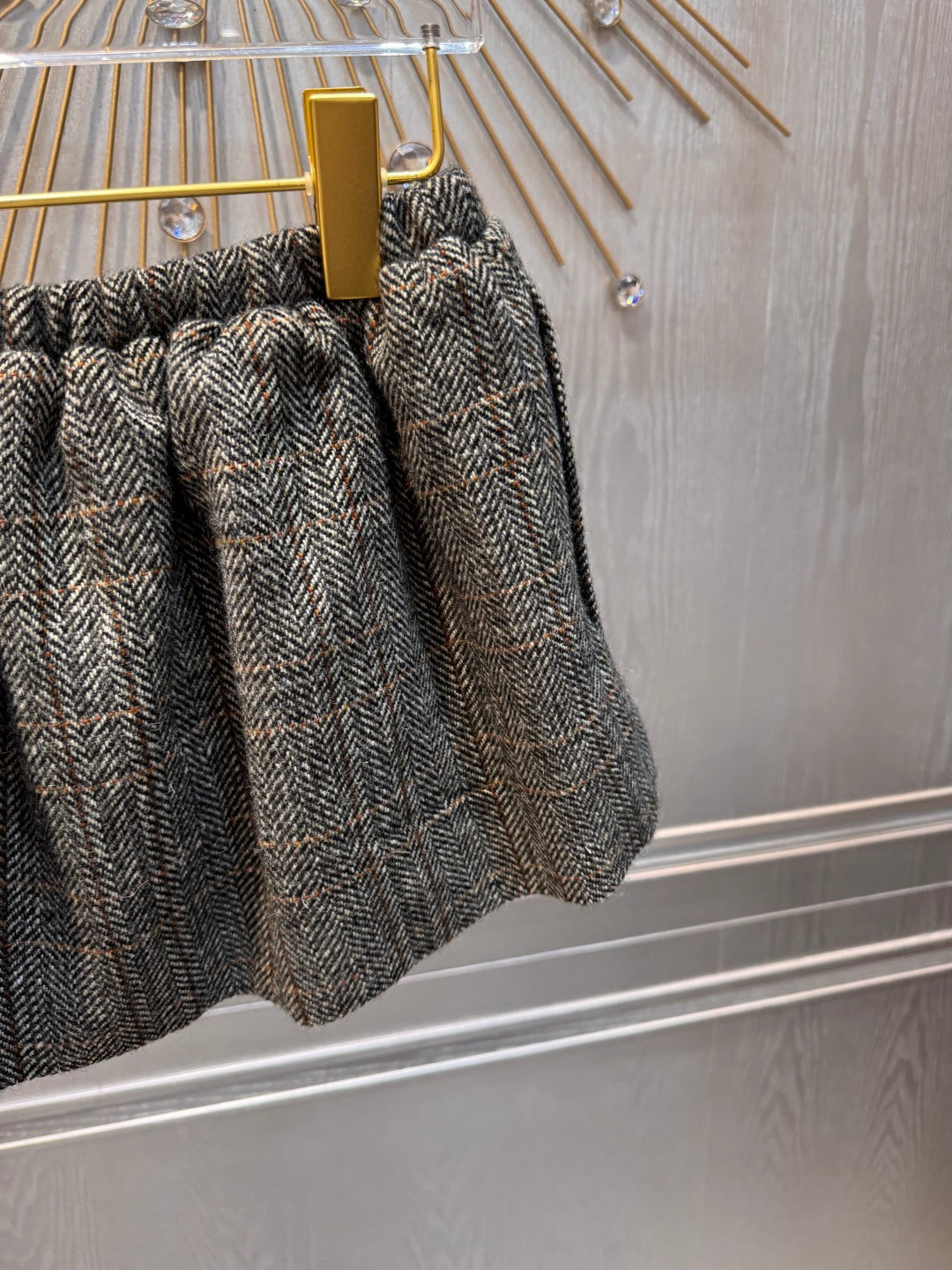 Mu 25fw Snowflake contrasting knitted sweater set