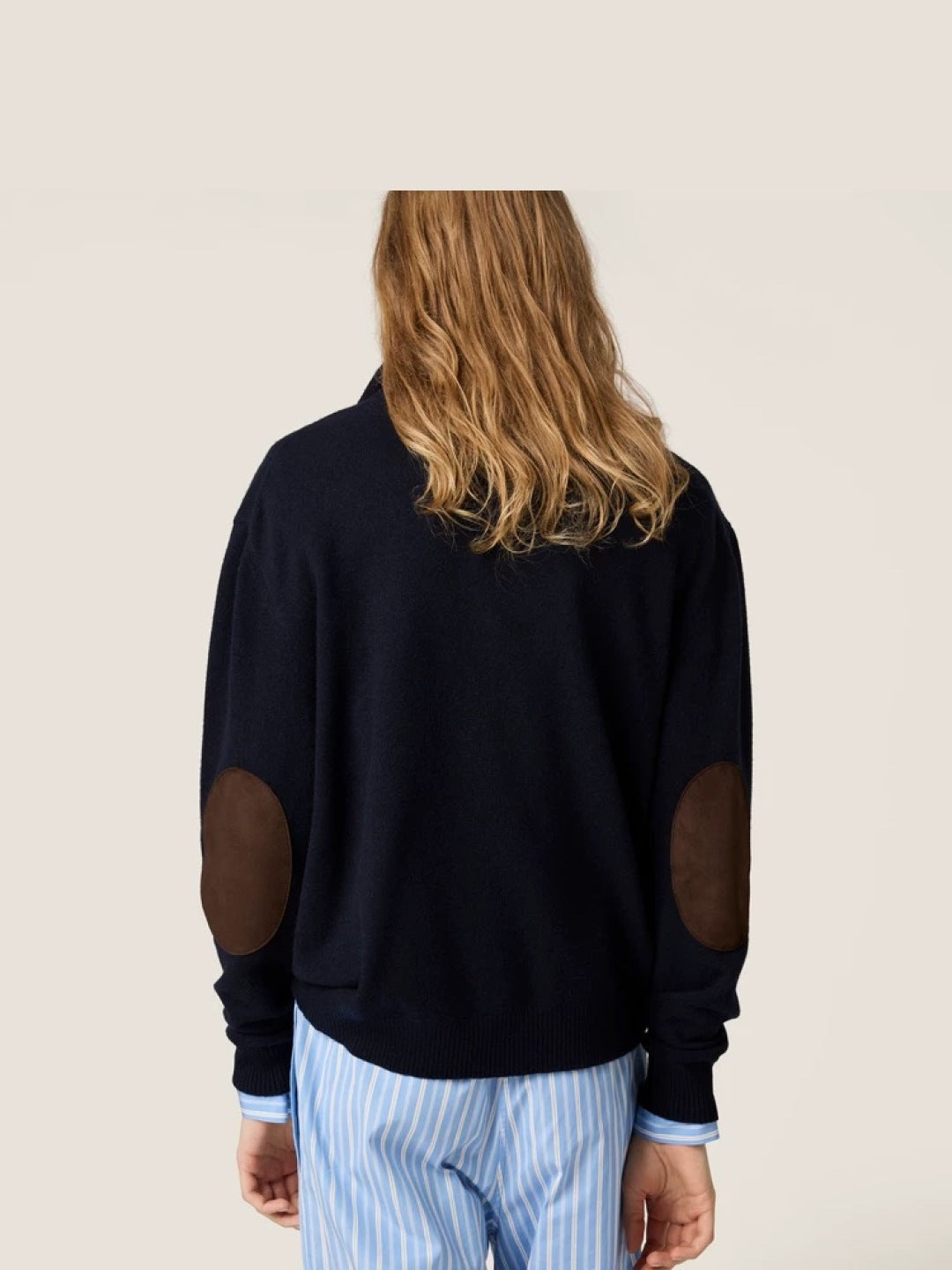 Mu 25fw Blue sweater knitted sweater