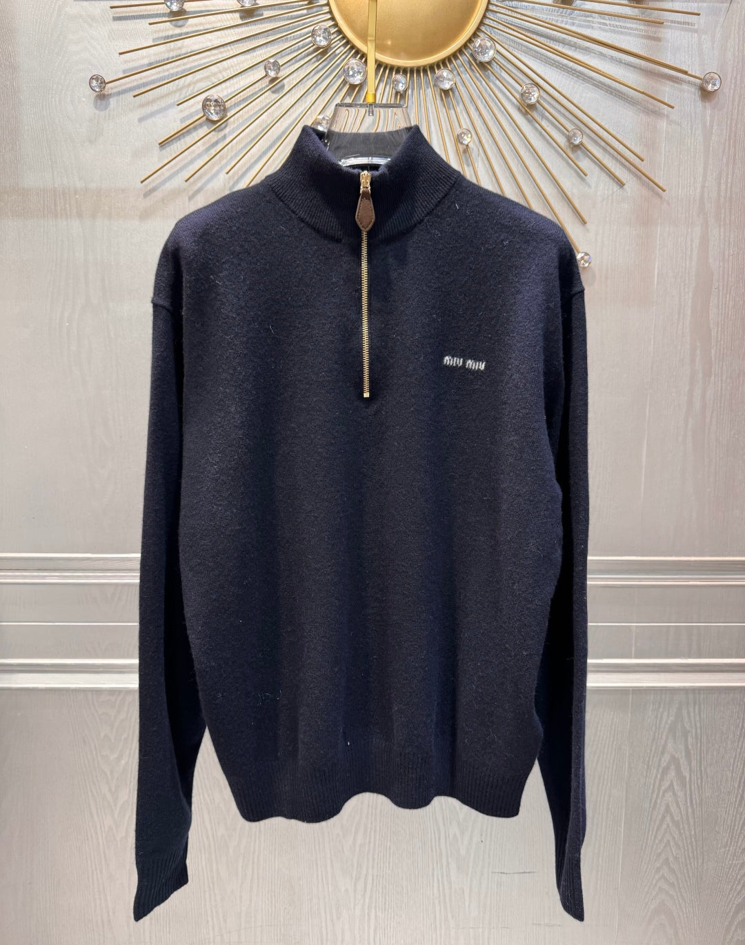 Mu 25fw Blue sweater knitted sweater