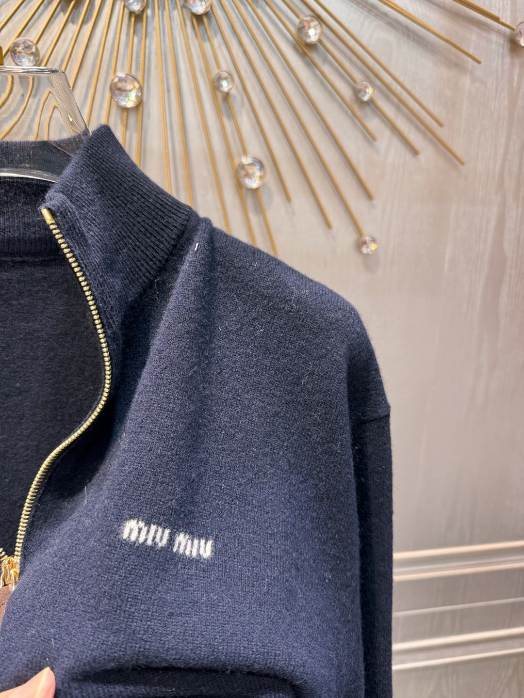 Mu 25fw Blue sweater knitted sweater