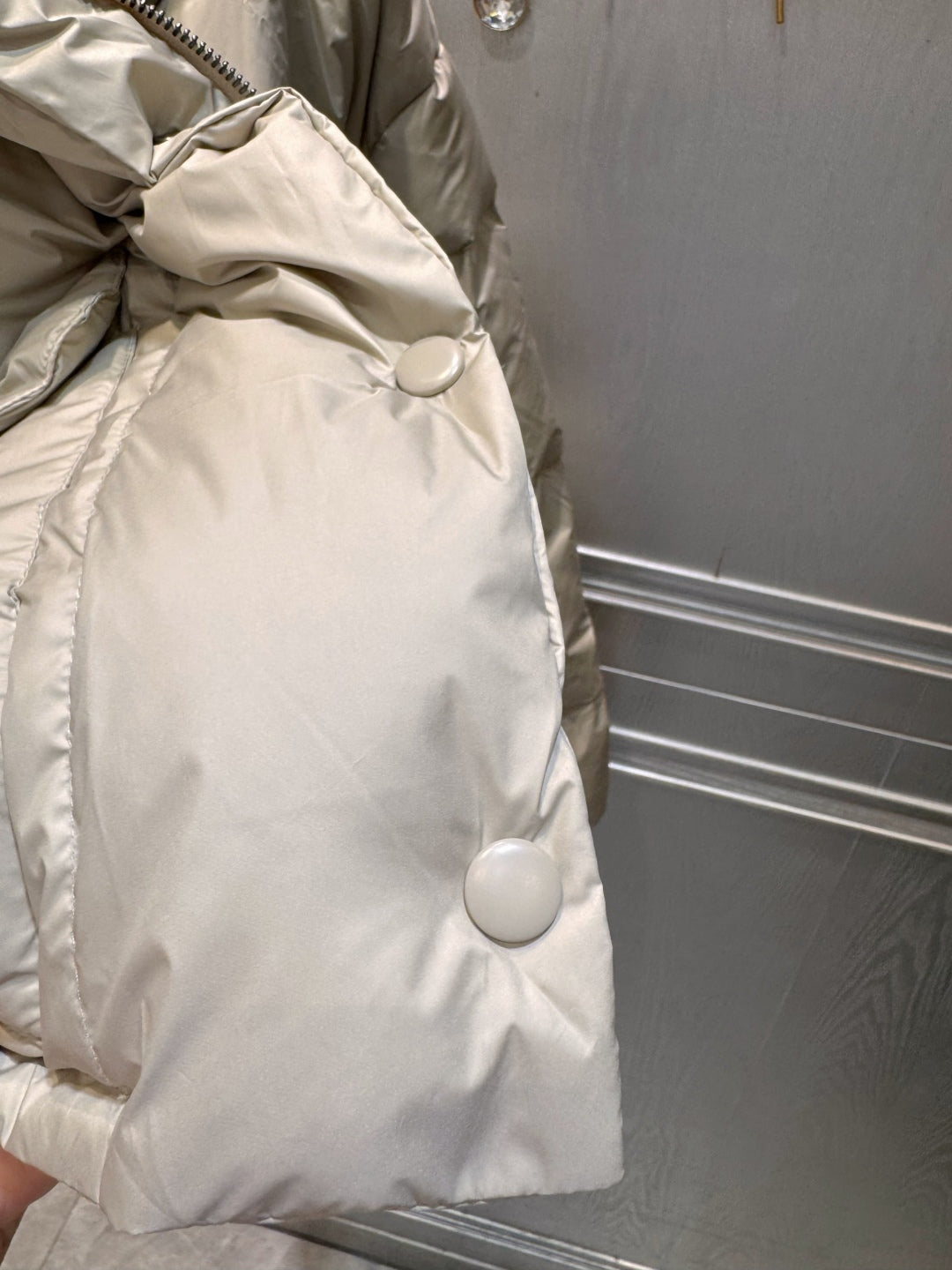 MU Sand colored down jacket