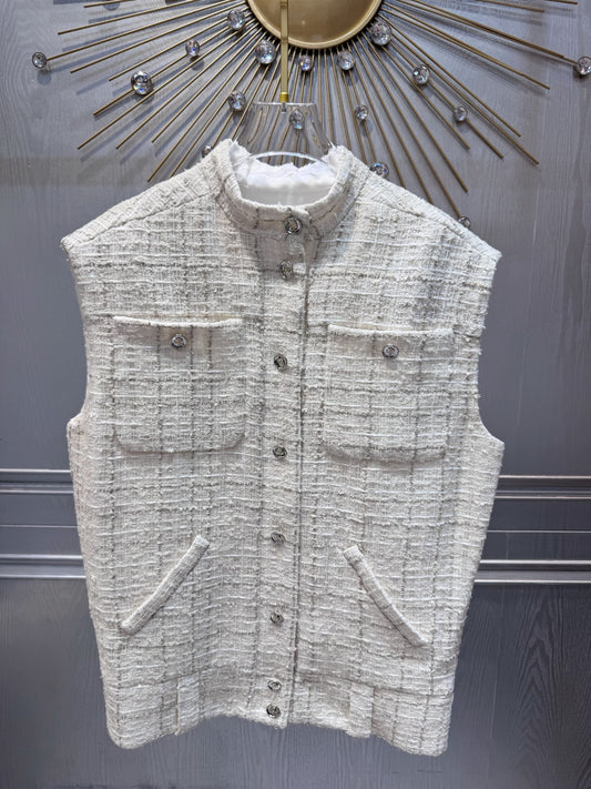 Cha 25fw Sleeveless sequined vest