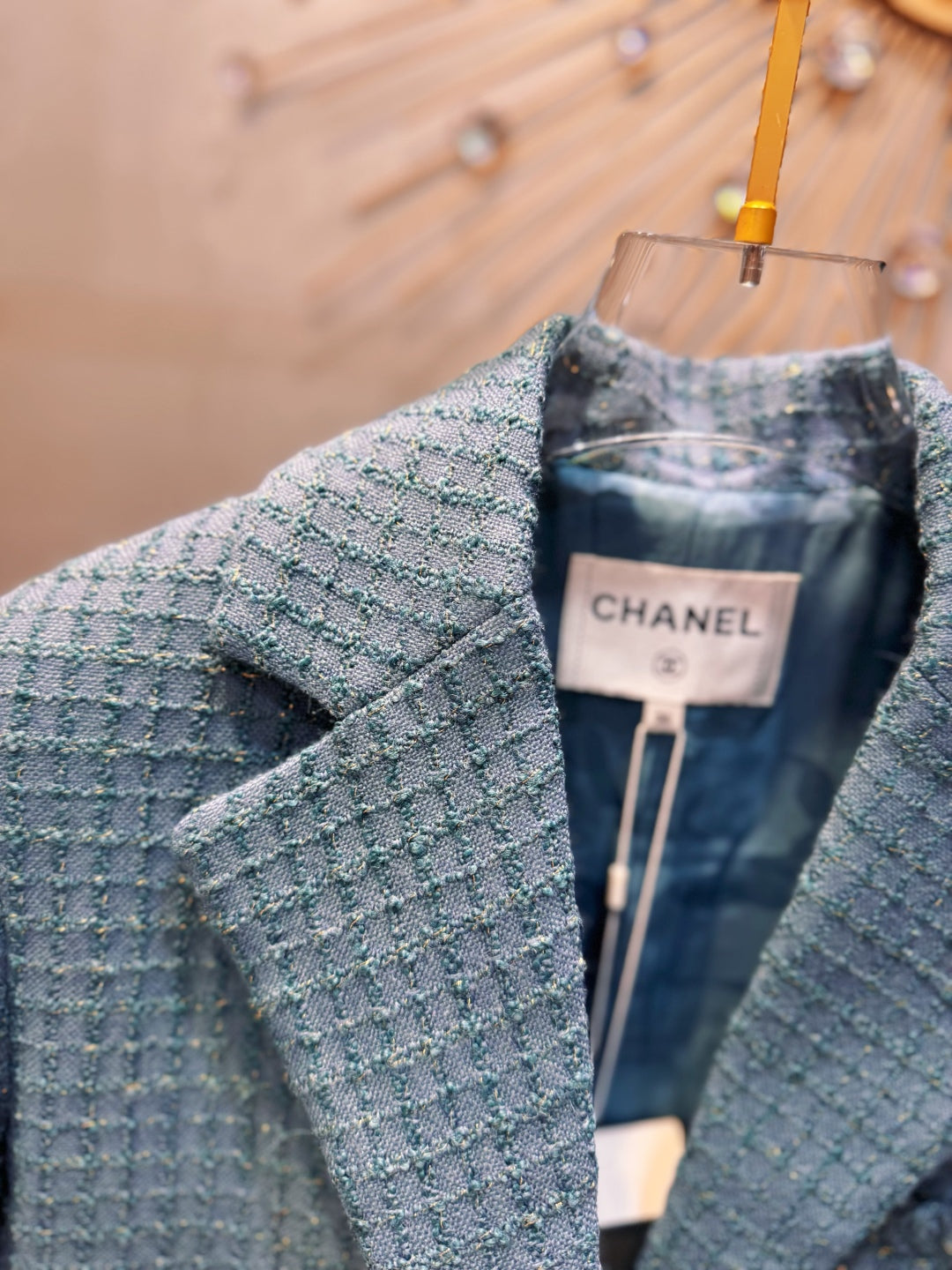 Che 25fw Coarse woolen peacock green suit set