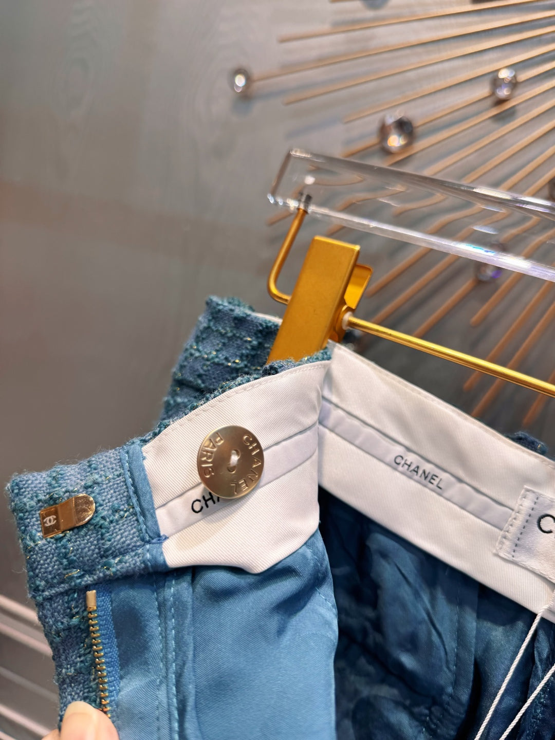 Che 25fw Coarse woolen peacock green suit set