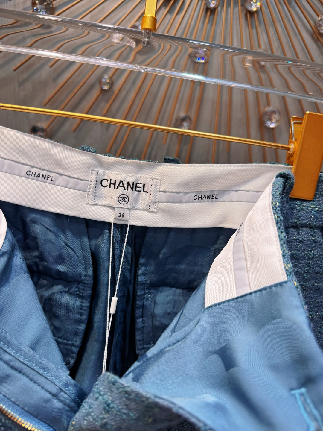 Che 25fw Coarse woolen peacock green suit set