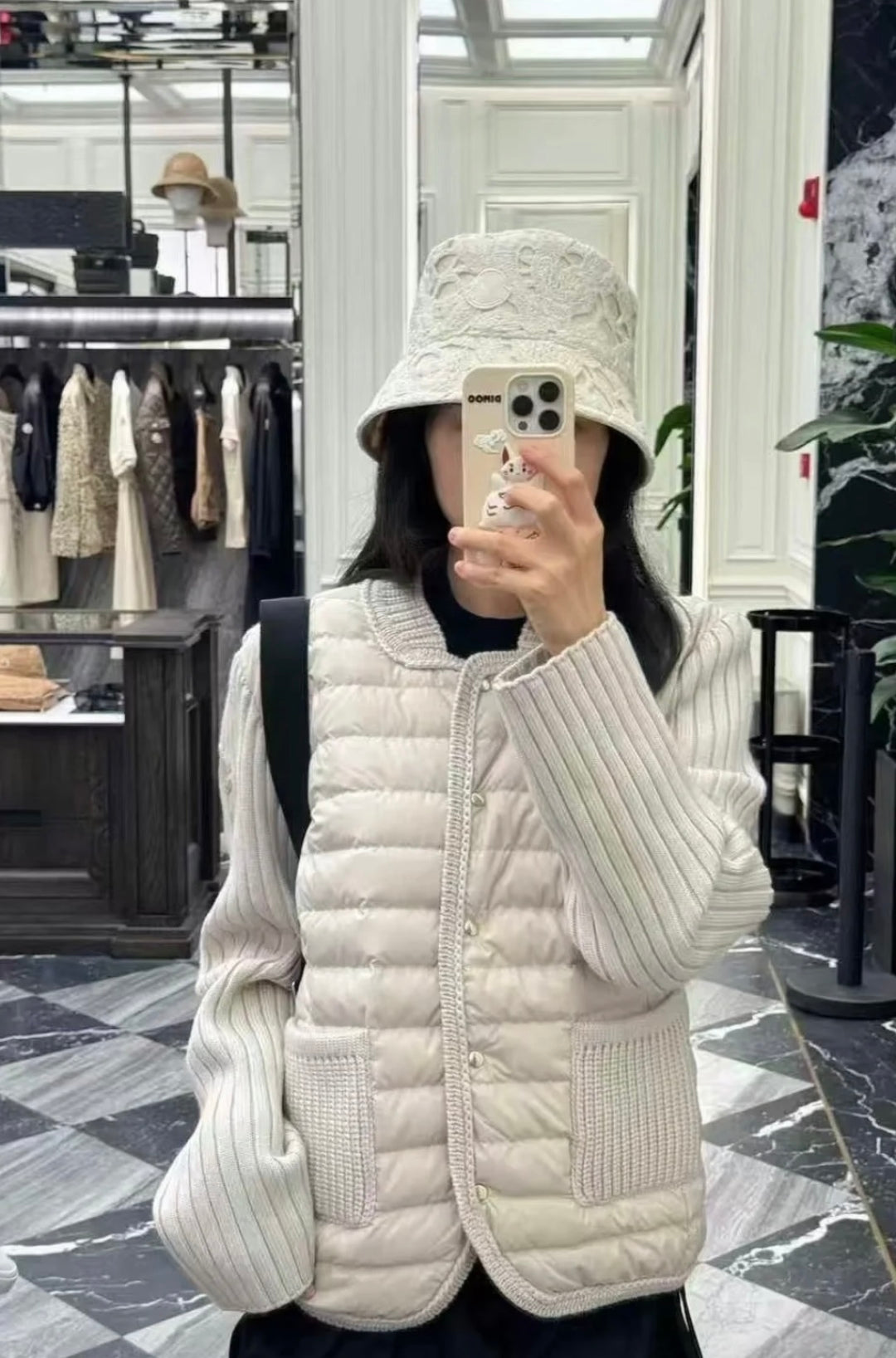 Moc 25fw Wool knitted down cardigan