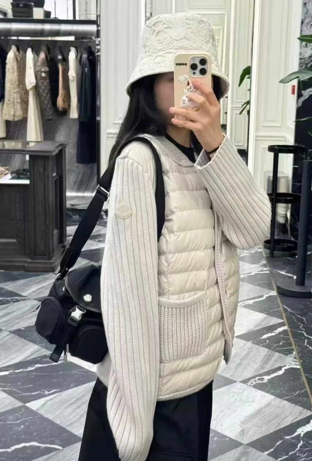 Moc 25fw Wool knitted down cardigan