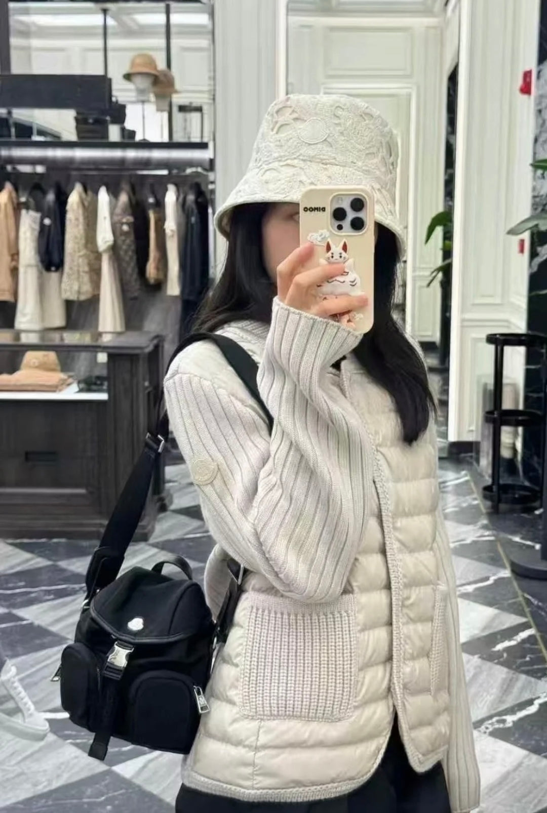 Moc 25fw Wool knitted down cardigan