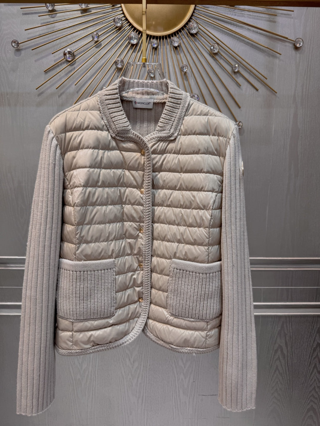 Moc 25fw Wool knitted down cardigan