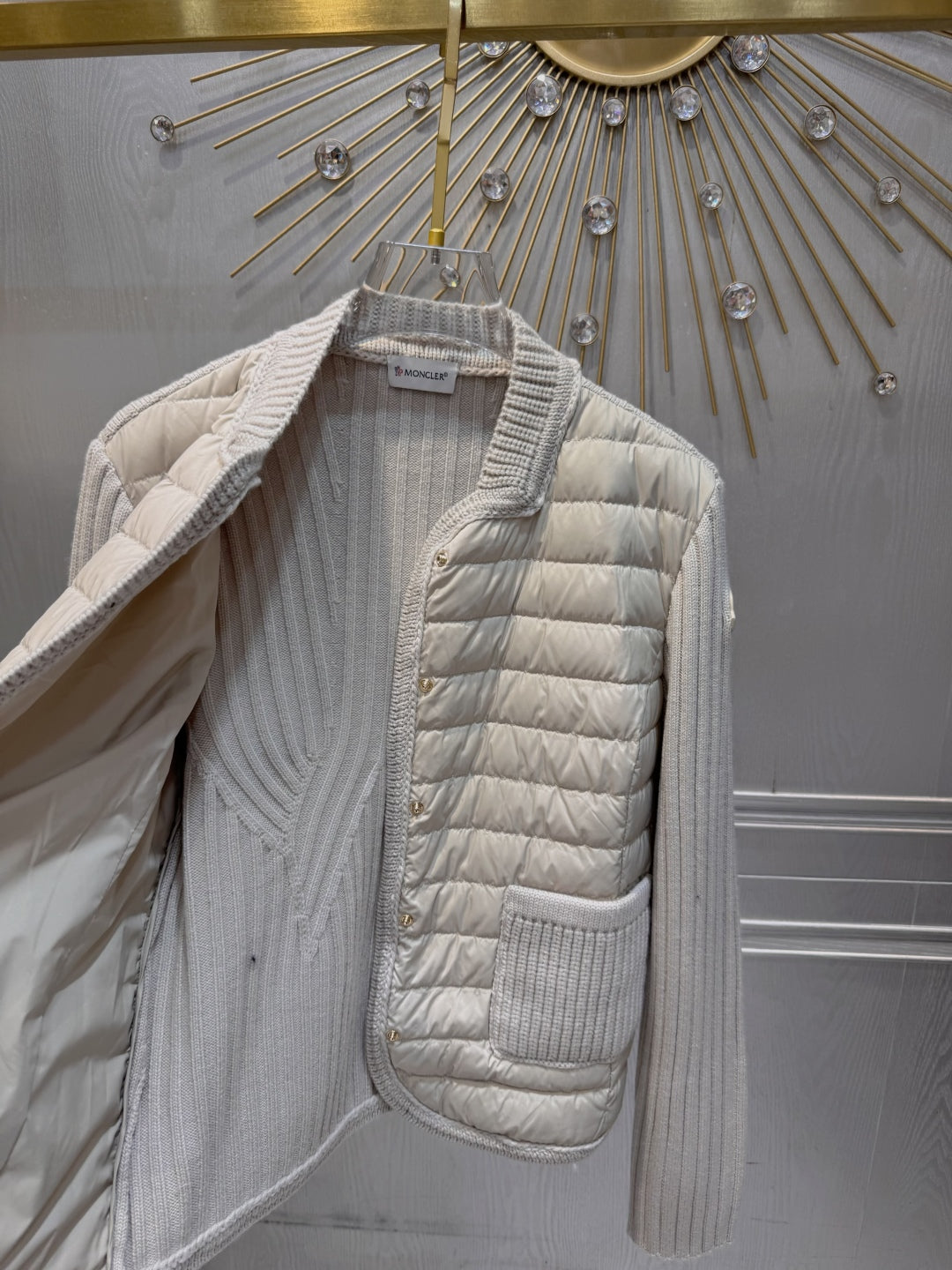 Moc 25fw Wool knitted down cardigan