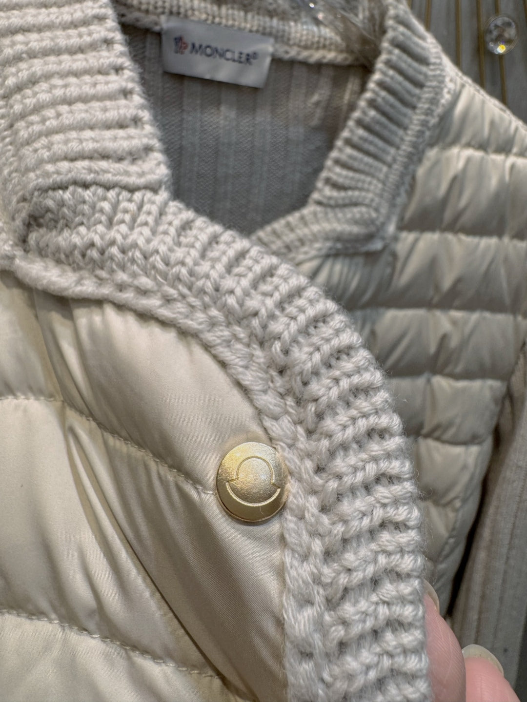 Moc 25fw Wool knitted down cardigan