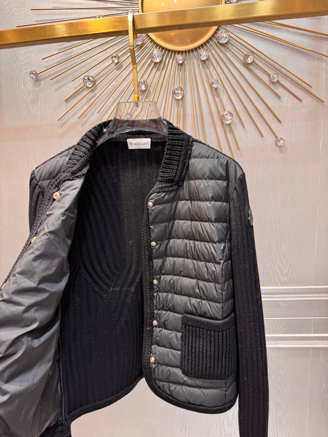 Moc 25fw Wool knitted down cardigan